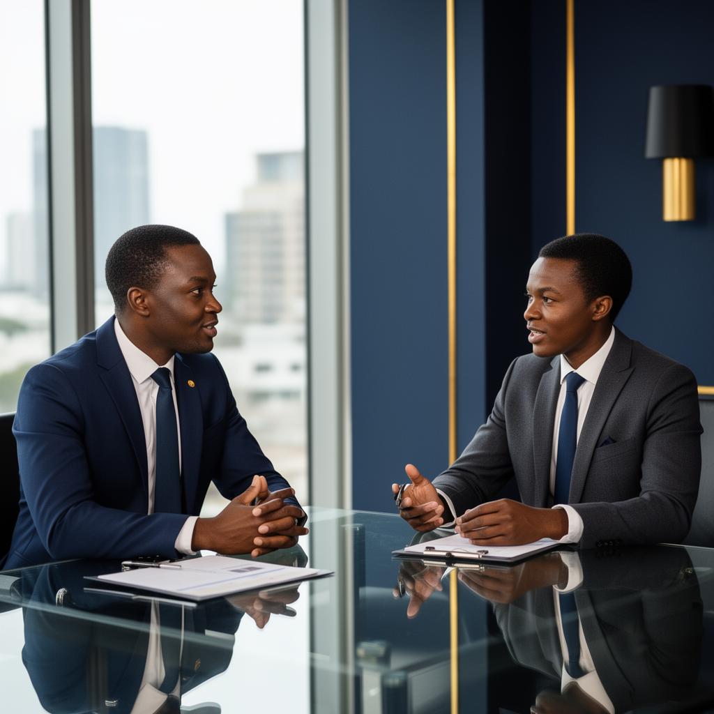 Executive interview in a modern boardroom